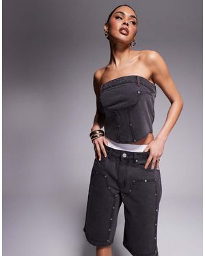 Liquor N Poker Corsetto Multitasche A Fascia - Grigio