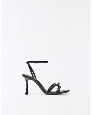 Bershka Bow Heeled Sandals - White