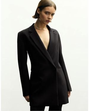 Pull&Bear Open-Back Blazer Dress - Black