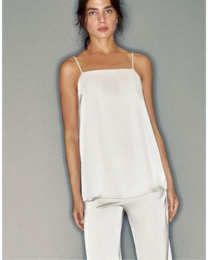 Pull&Bear Satin-cami-top - Weiß