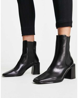 Raid Botas Chelsea Negras De Tacón Medio Kennedi De -Negro