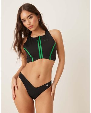 Calvin Klein Patch Logo Bikini Bottoms - Green