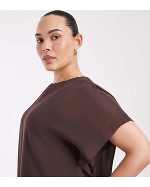 ONLY T-Shirt Con Sovrapposizione - Marrone