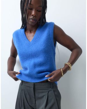 ARKET Alpaca And Wool Blend Knitted Vest - Blue