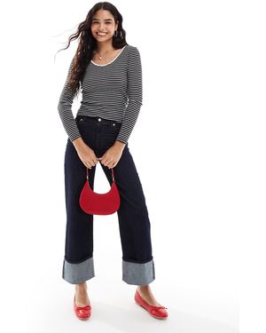 Vero Moda – langärmliges, gestreiftes wende-shirt - Blau