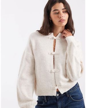 ASOS Strick-cardigan mit stehkragen-detail - Natur