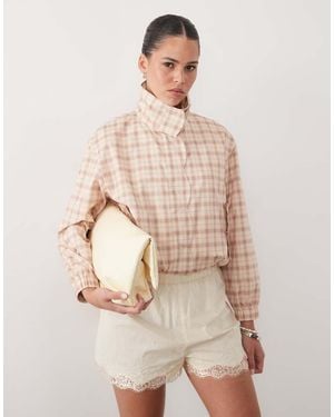 Miss Selfridge Scallop Detail Windbreaker - Natural
