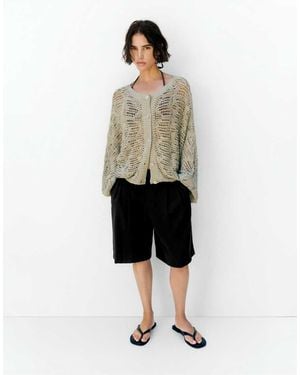 Pull&Bear Formal Bermuda Shorts With Pleats - Natural