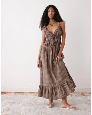 cotton puff sleeve maxi dress Red Cotton Puff Sleeve Maxi - Short Sleeve Dresses
