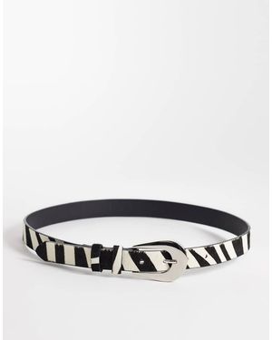 Mango 100% Leather Belt - White
