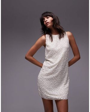 Mango Capsule Rhinstone Shift Mini Dress - Grey