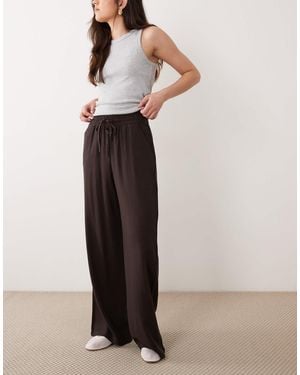 Jdy Wide Leg Linen Blend Pants - Natural