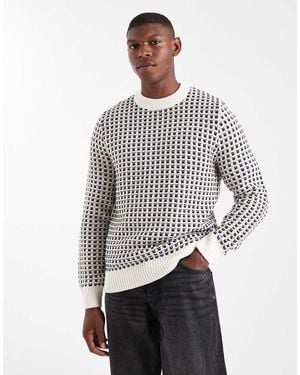 Only & Sons Crew Neck Jumper Textured With Contrast - Grey