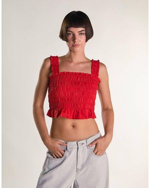 Glamorous Smocked Top - Red