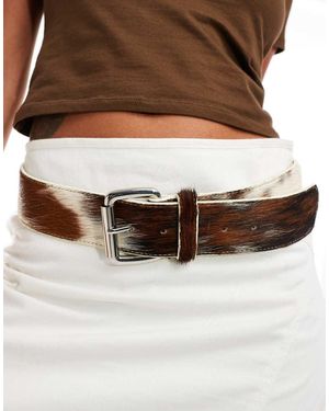 Mango Animal Hair Belt - Brown