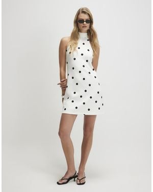 River Island Premium Polka Dot Halter Mini Dress - White