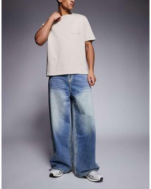 TRUE RELIGION Mikey Super Baggy Flap Pocket Jeans - Blue
