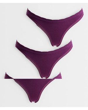 Cotton On 3-pack Seamless Low Rise Thongs - Purple