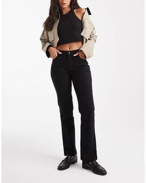Hollister Vaqueros De Talle Alto Y Pernera Recta Con Lavado De - Negro