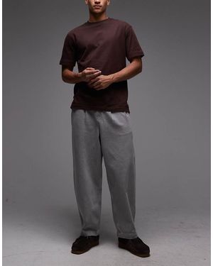 ASOS Vaqueros Tintado De Corte Tapered Extragrande De -Neutro - Gris