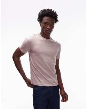 TOPMAN T-Shirt Vestibilità Classica Color Visone - Viola