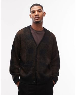 Carhartt – everson – karierte strickjacke - Schwarz