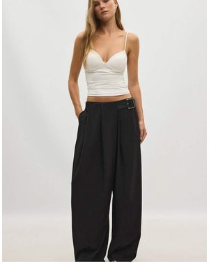 Stradivarius Petite Darted Smart Trousers With Belt - Black