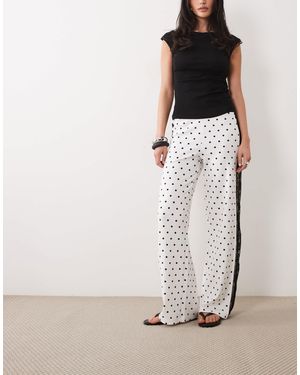 ASOS Wide Leg Trouser With Lace Side Panel - Multicolor