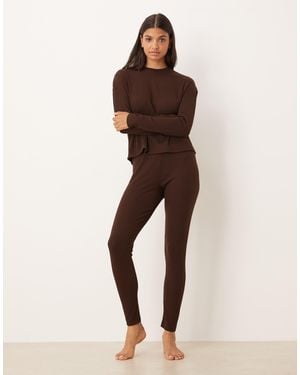 ASOS Lounge Mix & Match Rib legging - Natural