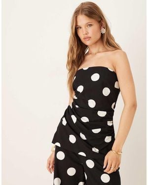 Nobody's Child Marielle Linen Look Bandeau Top - Black