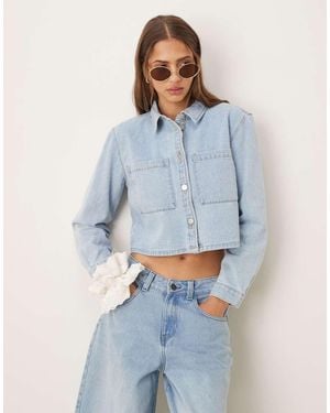 Jdy Boxy Denim Shacket - Blue