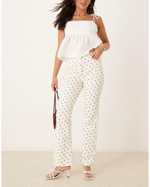 OMNES Robbie Floral Trousers - Natural