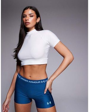 Under Armour Heatgear Mock Short Sleeve Crop Top - Grey