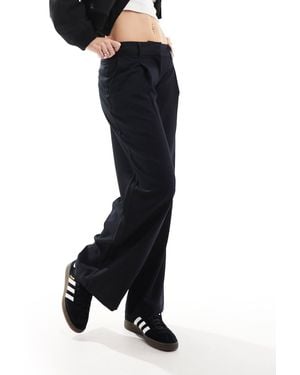 Monki Wide Leg Low Waist Tailored Pants - Black