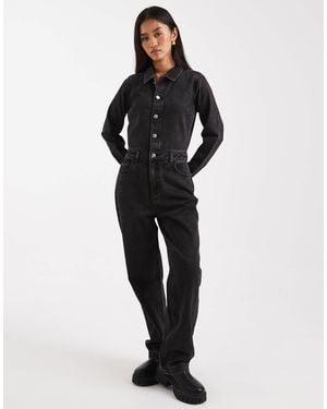 Miss Selfridge – jeans-overall - Schwarz