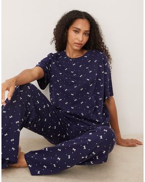 ASOS Mix & Match Cotton Oversized Pyjama Tee - Blue