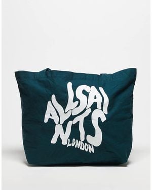 AllSaints Orlando Unisex Shopper Tote Bag - Blue