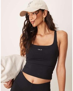 Tala Camiseta Negra De Tirantes Con Cuello Ancho Y Sujeción Integrada Skinluxe De - Negro