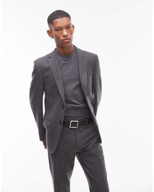 TOPMAN – premium – schmal geschnittene anzugjacke aus wollmix - Grau
