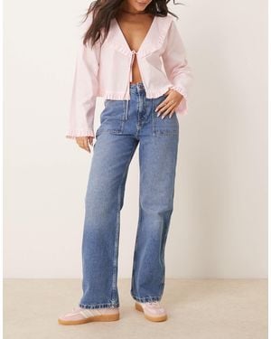 Jdy Maya High Waist Wide Leg Jeans - Blue
