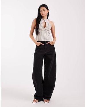ASOS Asos Design Tall High Waisted Barrel Leg Jeans - Black
