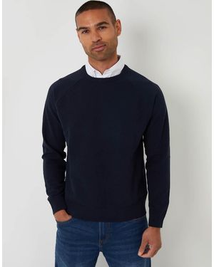 Threadbare Mock Shirt Raglan Knitted Jumper - Blue