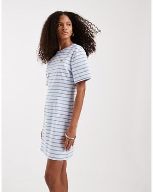 Lacoste Stripe Mini Jersey T-shirt Dress - White