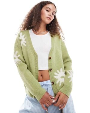Daisy Street Vest Met Getuft Intarsia - Groen