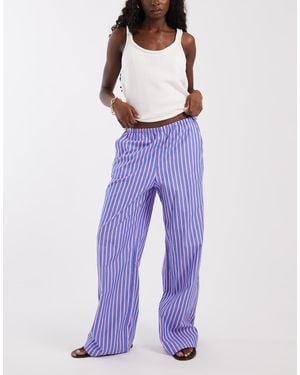 Gap Crinkle Tie Waist Cotton Trousers - Purple