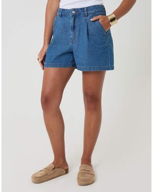 Threadbare Denim Tailored Shorts - Blue