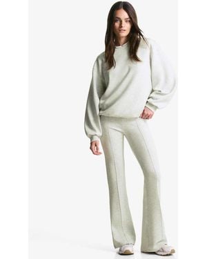 Bershka Modal Flare Trousers - White