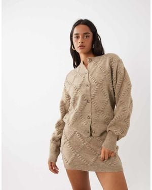 Gina Tricot Set Knitted Skirt - Brown