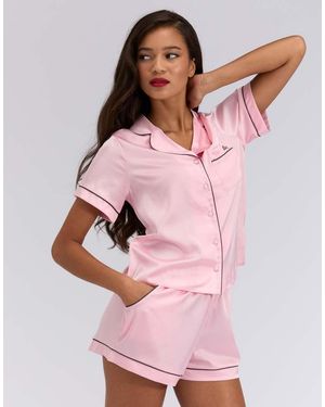 Boux Avenue Luxe Satin Pyjama Shorts With Pockets Nightwear - Pink