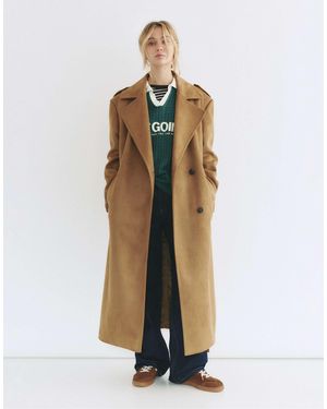 Pull&Bear – trenchcoat aus wildlederimitat - Natur